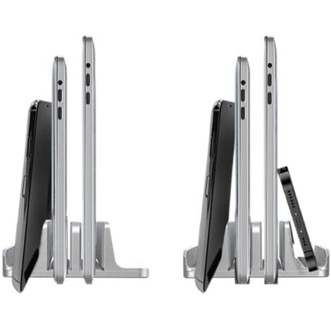 Support vertical pour ordinateur portable en alliage d'aluminium, support 6 en 1 pour ordinateur portable, support de bureau, organisateur gain de place, pour MacBook/Surface/Samsung/HP/Dell/book/tabl