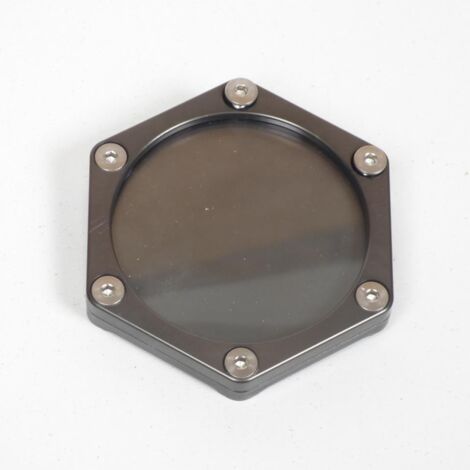 Support vignette hexagonal alu Mad couleur titane pour moto