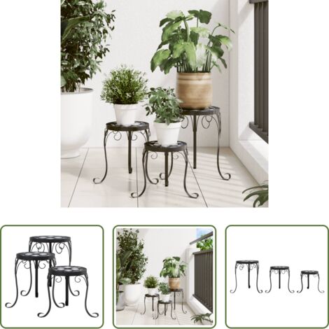 Supporti ceramici -  Supporti per Piante 3 pz Nero e Bianco in Ceramica