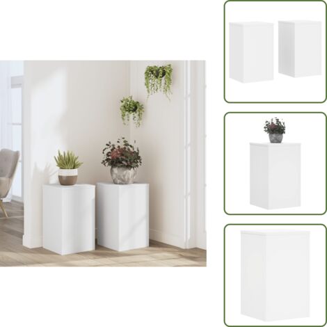 Supporti decorativi - vidaXL Supporti per Piante 2 pz Bianchi 30x30x50cm Legno Multistrato - Supporti per piante in legno