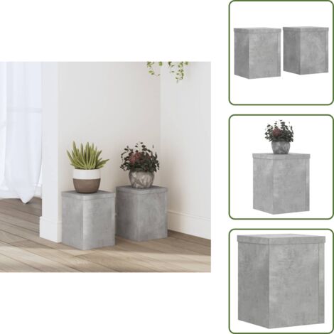Supporti decorativi - vidaXL Supporti per Piante 2 pz Grigio 15x15x20 cm Legno Multistrato - Supporti per piante in legno