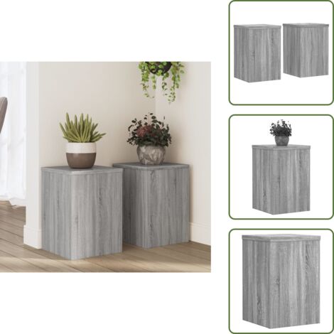 Supporti decorativi - vidaXL Supporti per Piante 2 pz Grigio 25x25x35 cm in Multistrato - Supporti per vasi