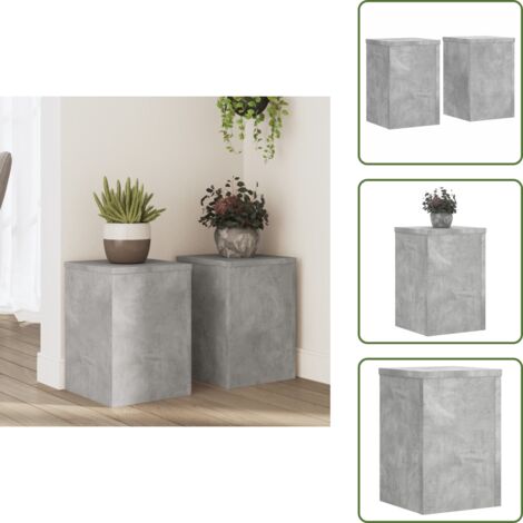 Supporti decorativi - vidaXL Supporti per Piante 2 pz Grigio 25x25x35 cm Legno Multistrato - Supporti per vasi