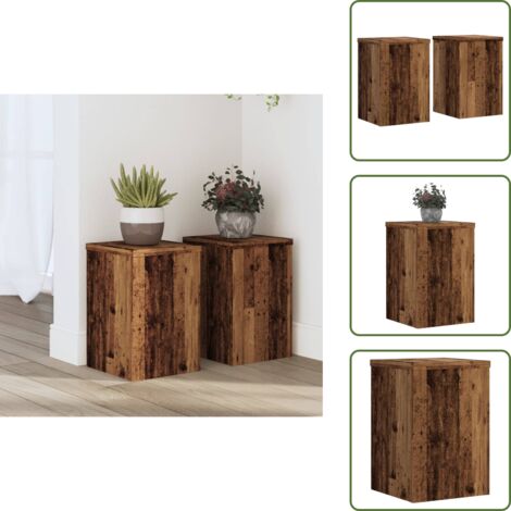 Supporti decorativi - vidaXL Supporti per Piante 2 pz Legno 20x20x30 cm Legno Multistrato - Supporti per piante in legno