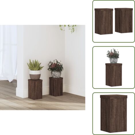 Supporti decorativi - vidaXL Supporti per Piante 2 pz Marrone 10x10x18 cm Legno Multistrato - Supporti per vasi