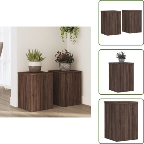 Supporti decorativi - vidaXL Supporti per Piante 2 pz Marrone 25x25x35 cm Legno Multistrato - Supporti per piante in legno