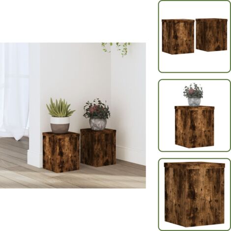 Supporti decorativi - vidaXL Supporti per Piante 2 pz Rovere 15x15x20 cm Legno Multistrato - Supporti per vasi