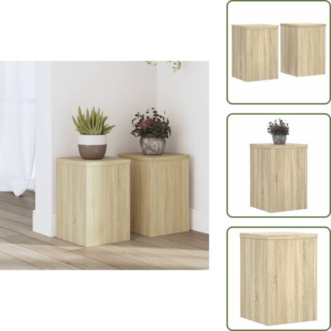 Supporti decorativi - vidaXL Supporti per Piante 2 pz Rovere 20x20x30 cm in Multistrato - Supporti per vasi