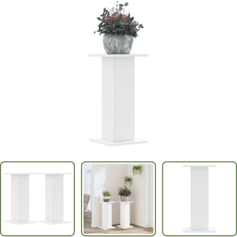 Supporti in legno -  Supporti per Piante 2 pz Bianchi 30x30x60 cm Legno Multistrato