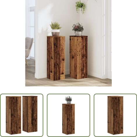 Supporti in legno -  Supporti per Piante 2 pz Legno 25x25x80 cm Legno Multistrato