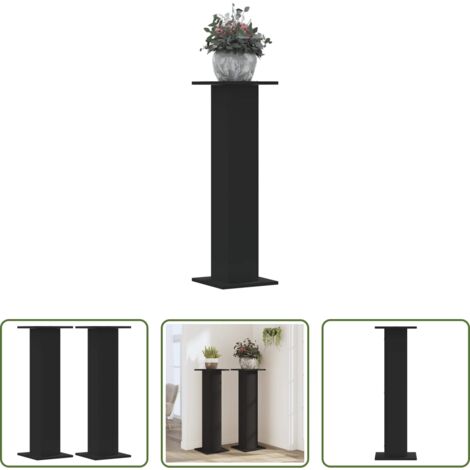 Supporti in legno -  Supporti per Piante 2 pz Neri 30x30x95 cm Legno Multistrato