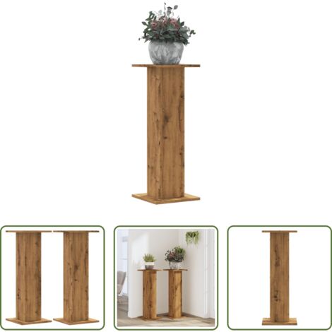 Supporti in legno -  Supporti Piante 2 pz Rovere Artigianale 30x30x80 cm Truciolato