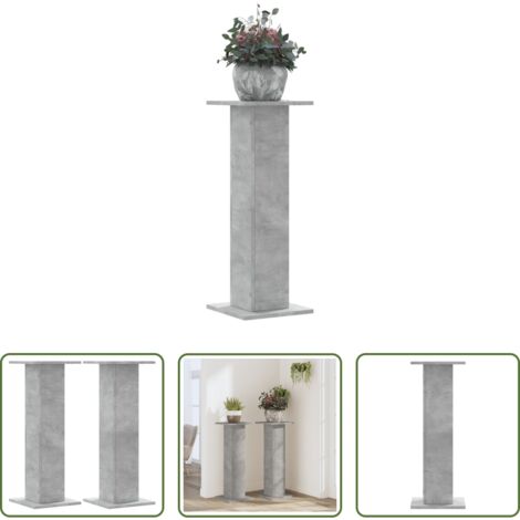 Supporti in truciolato -  Supporti per Piante 2 pz Grigio Cemento 30x30x80 cm Truciolato