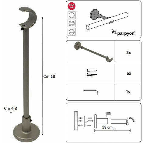 Linea Oro Bastone Tenda Palla Rigata Lucido Estensibile 110-200 Cm