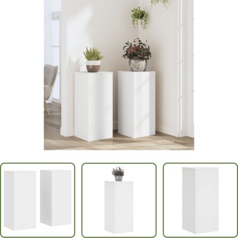 Supporti per fiori -  Supporti per Piante 2 pz Bianchi 30x30x70 cm Legno Multistrato