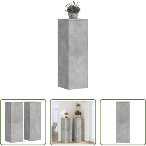 Supporti per fiori -  Supporti per Piante 2 pz Grigio Cemento 33x33x100cm Multistrato