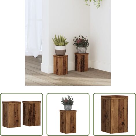 Supporti per fiori -  Supporti per Piante 2 pz Legno 10x10x18 cm Legno Multistrato