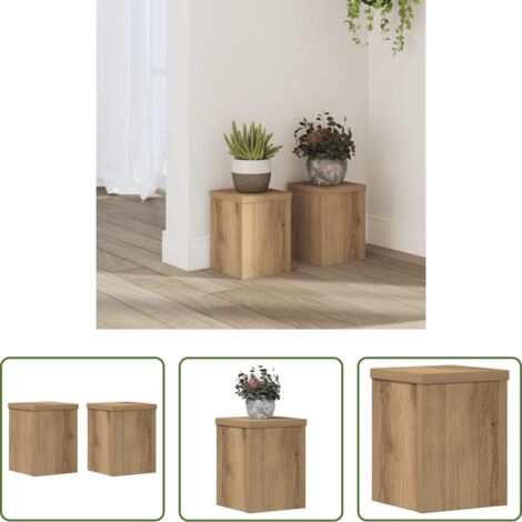 Supporti per fiori -  Supporti per Piante 2 pz Rovere 15x15x20 cm in Multistrato
