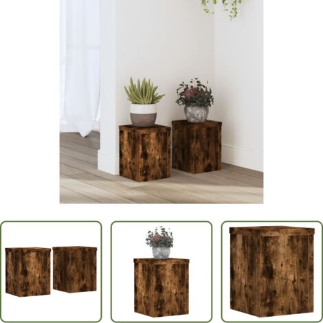 Supporti per fiori -  Supporti per Piante 2 pz Rovere 15x15x20 cm Legno Multistrato