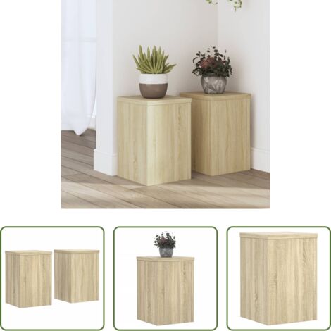 Supporti per fiori -  Supporti per Piante 2 pz Rovere 20x20x30 cm in Multistrato