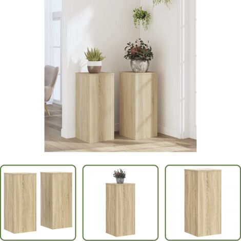 Supporti per fiori -  Supporti per Piante 2 pz Rovere 30x30x70 cm in Multistrato