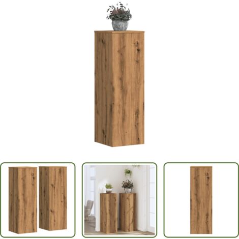 Supporti per fiori -  Supporti Piante 2 pz Rovere Artigianale 33x33x100cm Multistrato