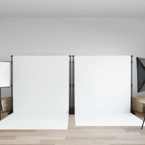 Supporti per Fondali 2 pz Neri 254x243 cm in Acciaio vidaXL