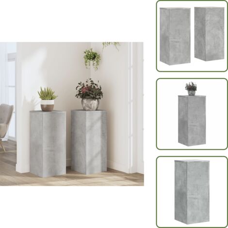 Supporti per oggetti decorativi - vidaXL Supporti per Piante 2 pz Grigio 30x30x70 cm Legno Multistrato - Supporti per interni