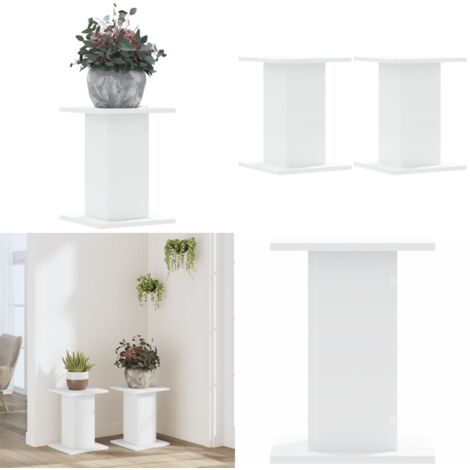 Supporti per Piante 2 pz Bianchi 30x30x40cm Legno Multistrato - Supporti per piante in legno - Supporti per piante multistrato