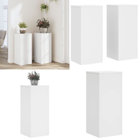 Supporti per Piante 2 pz Bianchi 30x30x70 cm Legno Multistrato - Supporti per fiori - Supporti in legno