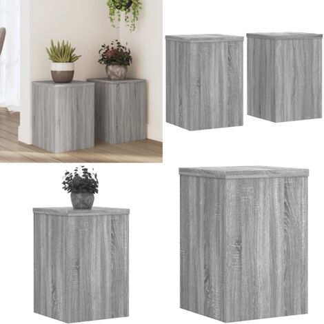 Supporti per Piante 2 pz Grigio 25x25x35 cm in Multistrato - Supporti per fiori - Supporti in legno