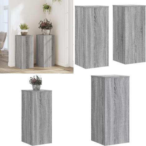 Supporti per Piante 2 pz Grigio 30x30x70 cm in Multistrato - Supporti per fiori - Supporti in legno