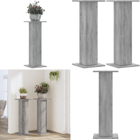 Supporti per Piante 2 pz Grigio Sonoma 30x30x80cm in Truciolato - Supporti in truciolato - Supporti per piante grigio