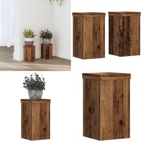 Supporti per Piante 2 pz Legno 10x10x18 cm Legno Multistrato - Supporti per fiori - Supporti in legno