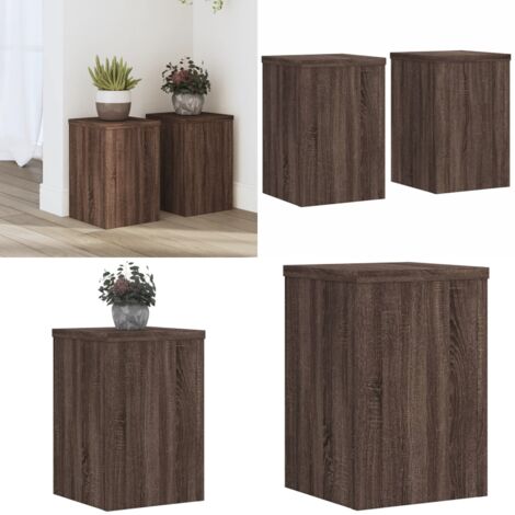 Supporti per Piante 2 pz Marrone 20x20x30 cm Legno Multistrato - Supporti per vasi - Supporti in legno