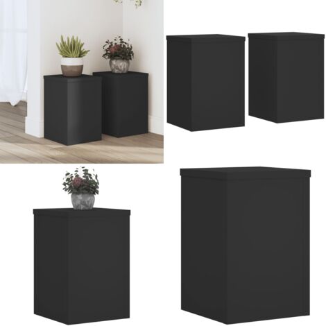 Supporti per Piante 2 pz Neri 20x20x30 cm Legno Multistrato - Supporti per fiori - Supporti in legno