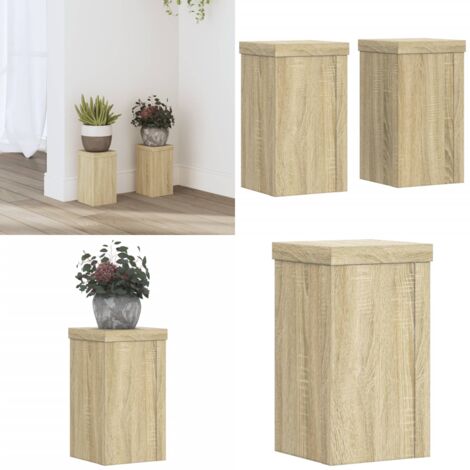 Supporti per Piante 2 pz Rovere 10x10x18 cm in Multistrato - Supporti per vasi - Supporti per piante in legno