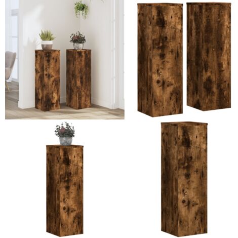 Supporti per Piante 2 pz Rovere 25x25x80 cm Legno Multistrato - Supporti per vasi - Supporti in legno