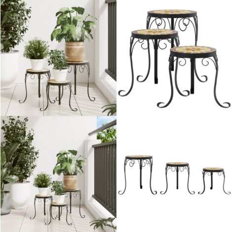 Supporti per Piante 3 pz Terracotta e Bianco in Ceramica - Supporti in ceramica - Supporti per fioriere