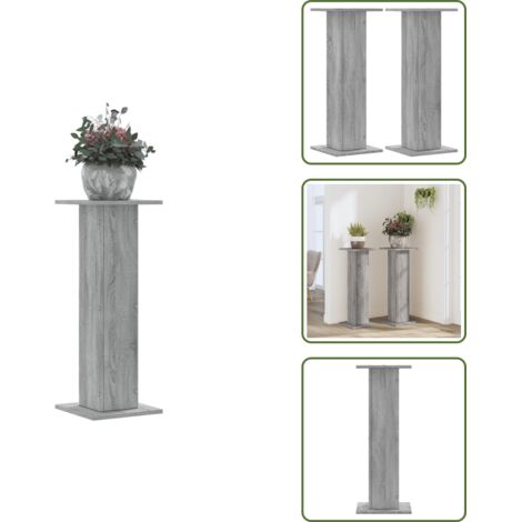 Supporti per piante 30x30x80 cm - vidaXL Supporti per Piante 2 pz Grigio Sonoma 30x30x80cm in Truciolato -