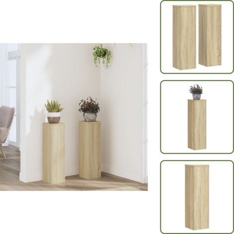 Supporti per piante multistrato - vidaXL Supporti per Piante 2 pz Rovere 17x17x60 cm in Multistrato - Supporti per piante in truciolato