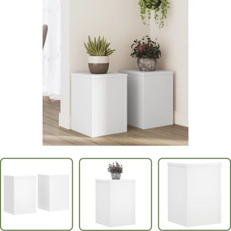 Supporti per vasi -  Supporti per Piante 2 pz Bianchi 25x25x35 cm Legno Multistrato
