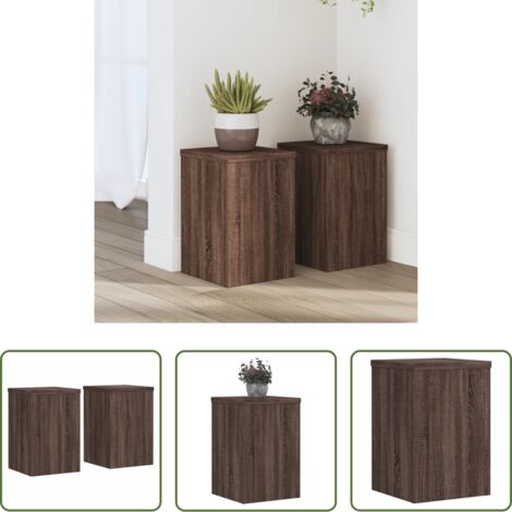 Supporti per vasi -  Supporti per Piante 2 pz Marrone 20x20x30 cm Legno Multistrato