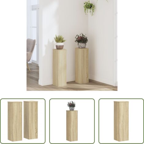 Supporti per vasi -  Supporti per Piante 2 pz Rovere 17x17x60 cm in Multistrato