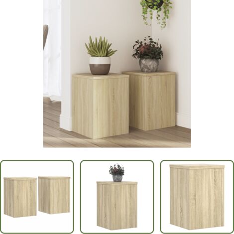 Supporti per vasi -  Supporti per Piante 2 pz Rovere 25x25x35 cm in Multistrato