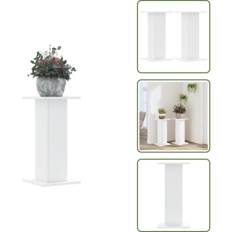 Supporti per vasi - vidaXL Supporti per Piante 2 pz Bianchi 30x30x60 cm Legno Multistrato - Supporti in truciolato