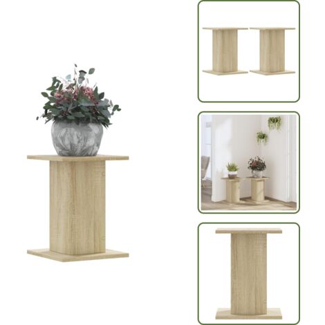 Supporti per vasi - vidaXL Supporti per Piante 2 pz Rovere Sonoma 17x17x60cm in Truciolato - Supporti decorativi