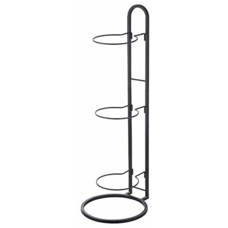 Supporto a 3 livelli per palloni da basket, organizer autoportante, espositore verticale per attrezzature sportive da pallavolo, pratico, nero.