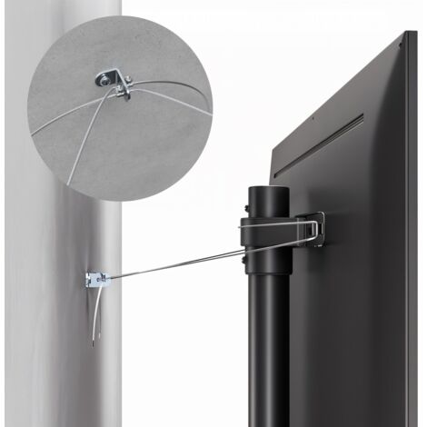 Supporto a Pavimento Maclean MC-494 per TV e Monitor 32-70 Pollici fino a 40 kg con VESA 200x200-400x400, Gestione dei Cavi Regolabile in Altezza e Base Stabile per Posizionamento Flessibile