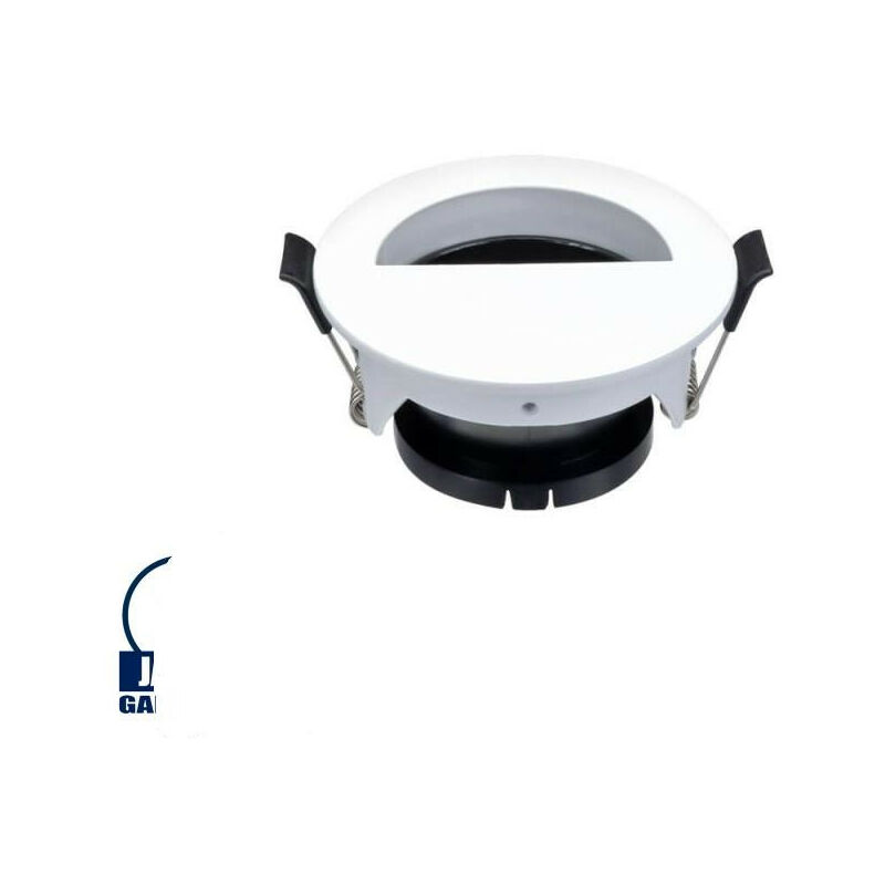 Image of Optonica - Supporto a punto incorporato bianco e nero Ø83mm 1xgu10 max 35W con riflettore a metà round: inclinazione